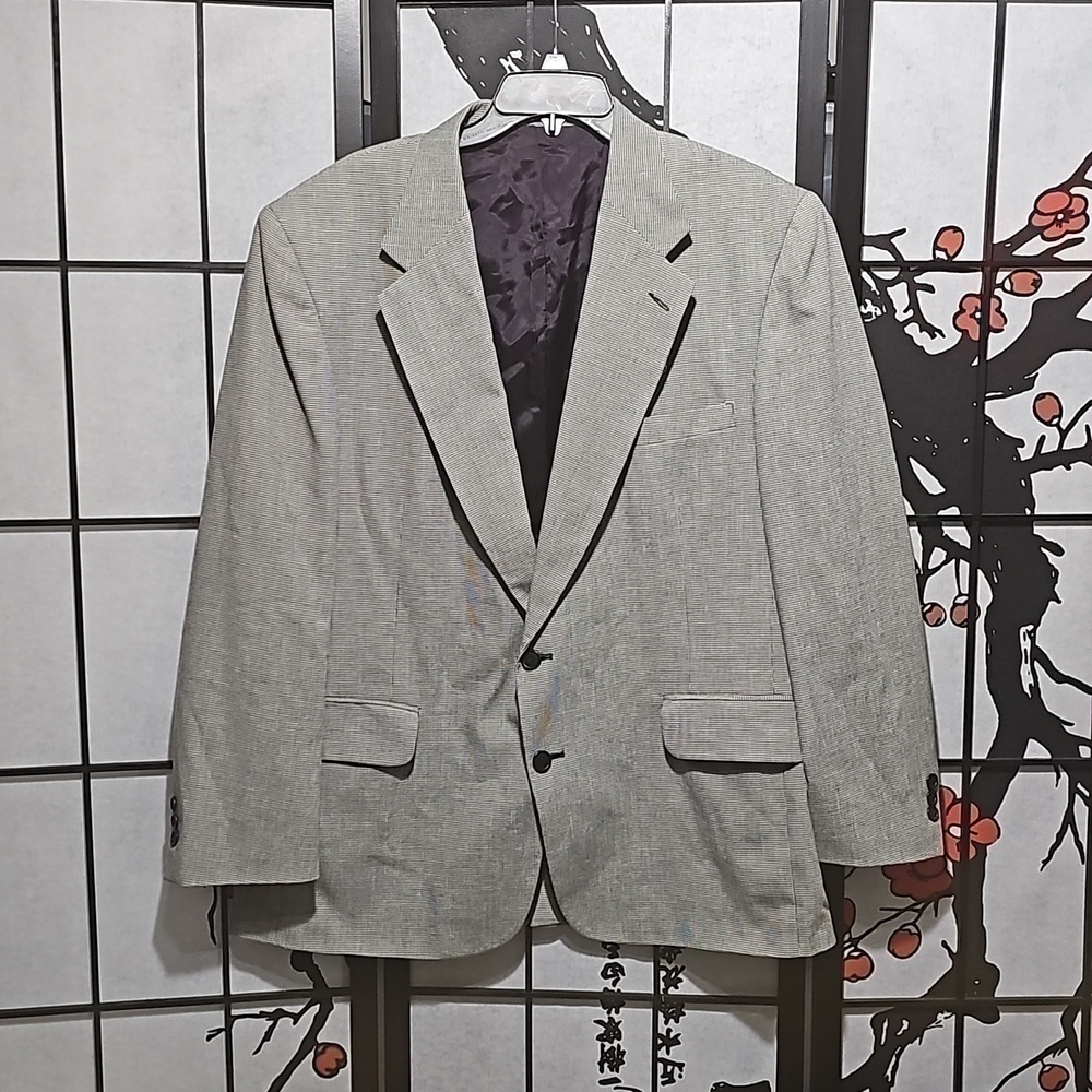Irvine Park Silver Blazer Suit Jacket Size 46R Vintage